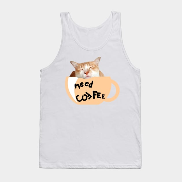 Need Coffee (Orange Cup) Tank Top by leBoosh-Designs